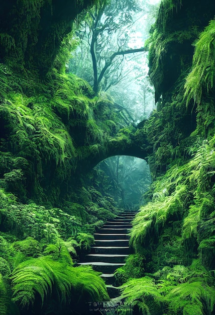 Mystical Pathways Overgrown Stone Stairway in Oregon039s Fern Canyon