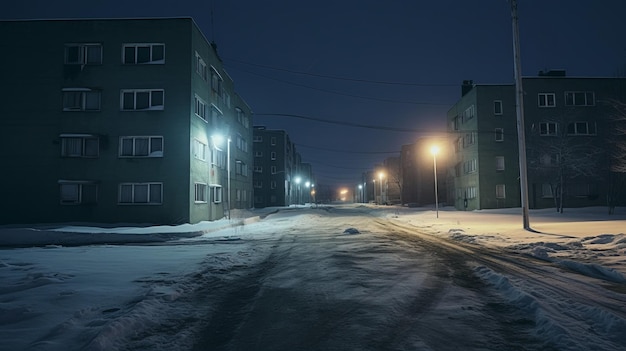 Photo mystical polar glow exploring ussr town severodvinsk under the northern night with agfa agfacolor 1