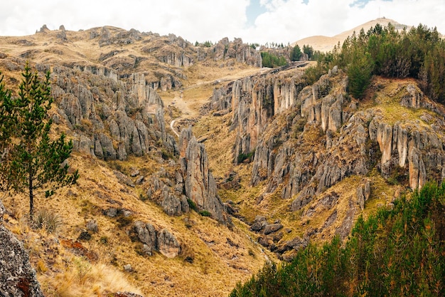 Mystical rock formations of Cumbemayo in Cajamarca PERU