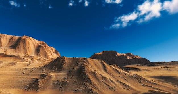 Foto il mistico paesaggio delle montagne sabbiose