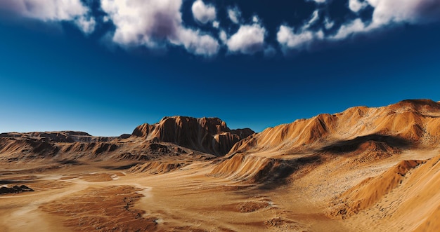 Foto il mistico paesaggio delle montagne sabbiose