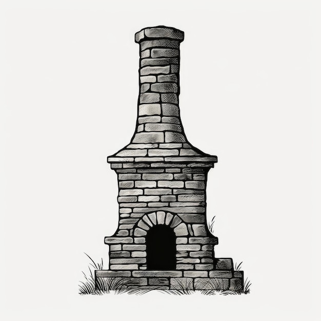 Photo mystical stone chimney captivating black vector against tranquil transparent background