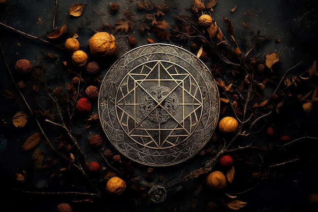 秋の神秘的なシンボルと古代の知恵