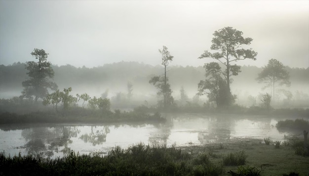 mystical trees in swamp