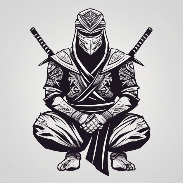 Photo mystical tribal ninja a stealthy warrior of ancient art