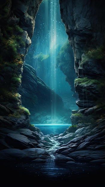 Фото Мистический водопад, скрытый в пещере обои на телефон