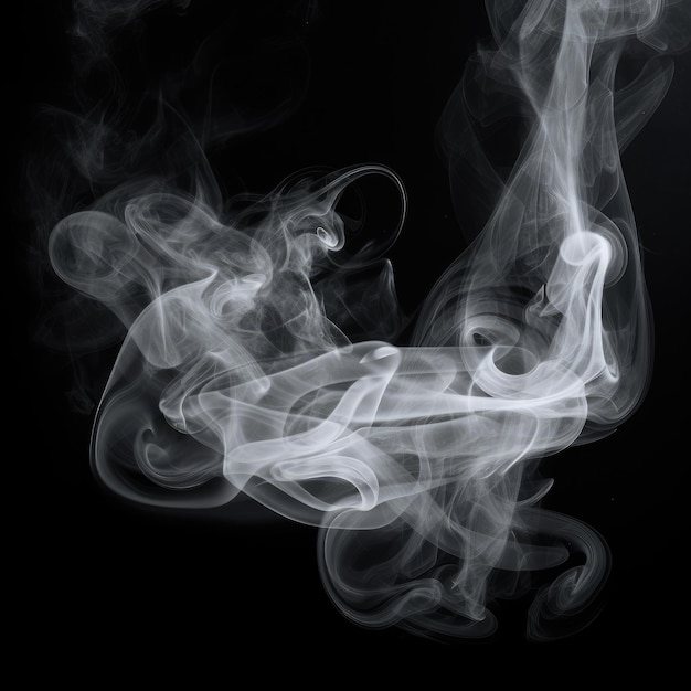 Mystical White Smoke Isolated Elegance on a Black Background