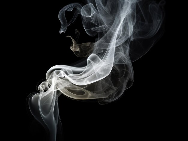 Mystical White Smoke Isolated Elegance on a Black Background