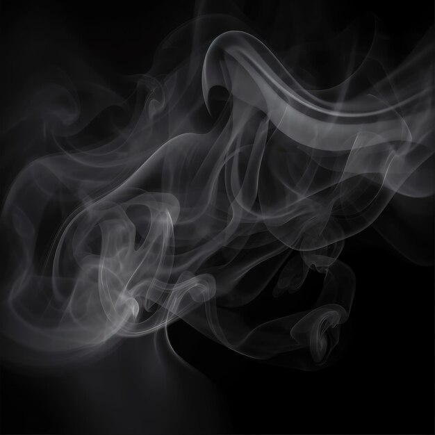 Mystical White Smoke Isolated Elegance on a Black Background