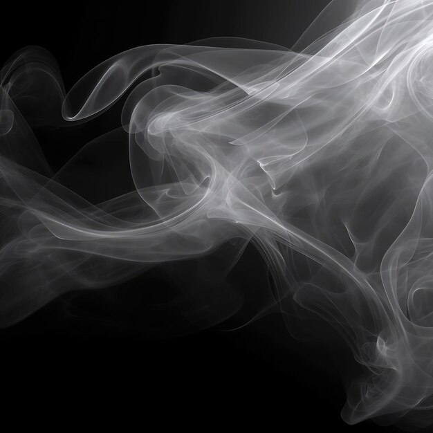 Mystical White Smoke Isolated Elegance on a Black Background