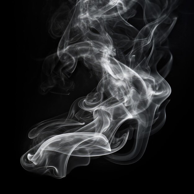 Mystical White Smoke Isolated Elegance on a Black Background