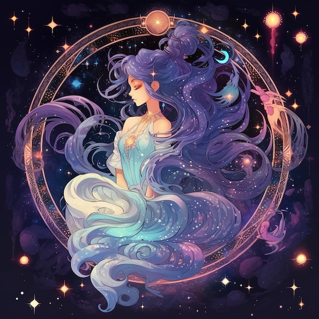 Premium AI Image | mystical woman illustration