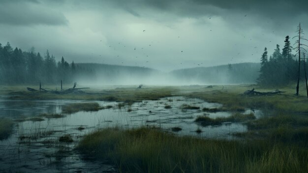 Mystical Woodland Atmospheric Concept Art With Decaying Landscapes