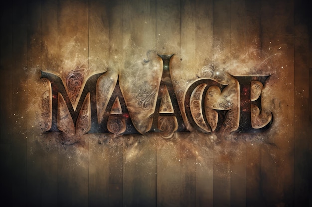 Photo mystical wordplay unveiling the enchanting world on textured background