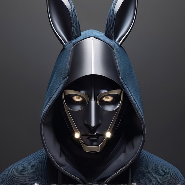 Mystique Unveiled The Enigmatic Rabbit Man in Futuristic Noir