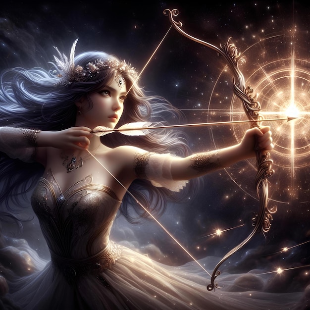 The mythical archer princess and the arrow of the stars