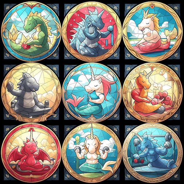 Mythical Creature Stained Glass Collection