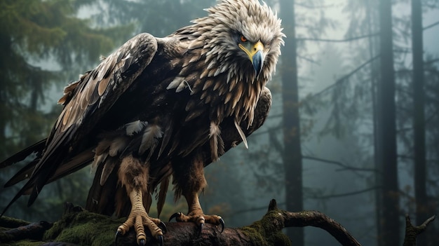 Mythisch Beest Portret Majestic Eagle In Enchanted Forest