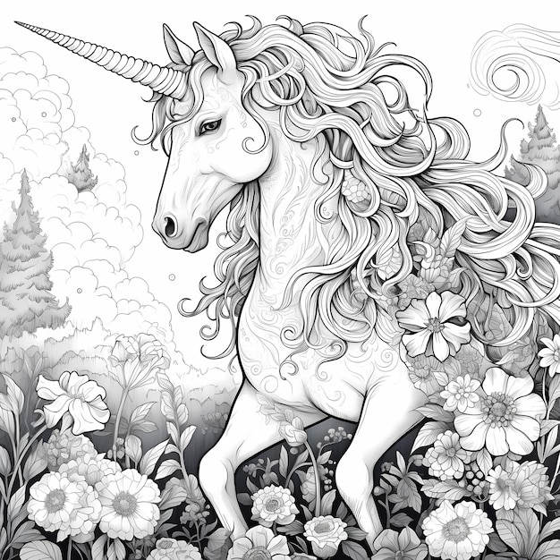 Mythische raadsels Cryptid Unicorn Coloring Delight