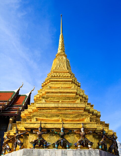 Mythological figure the demon guardian, guarding the buddhist temple in the grand palace, 