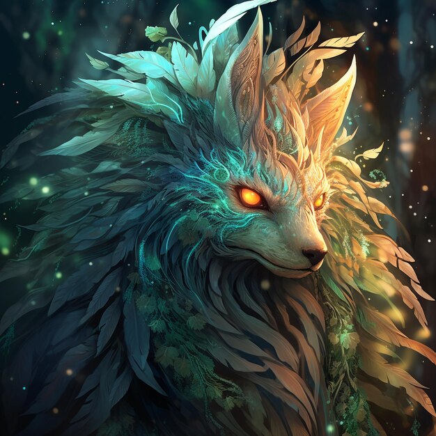 Premium AI Image | Mythological wolf