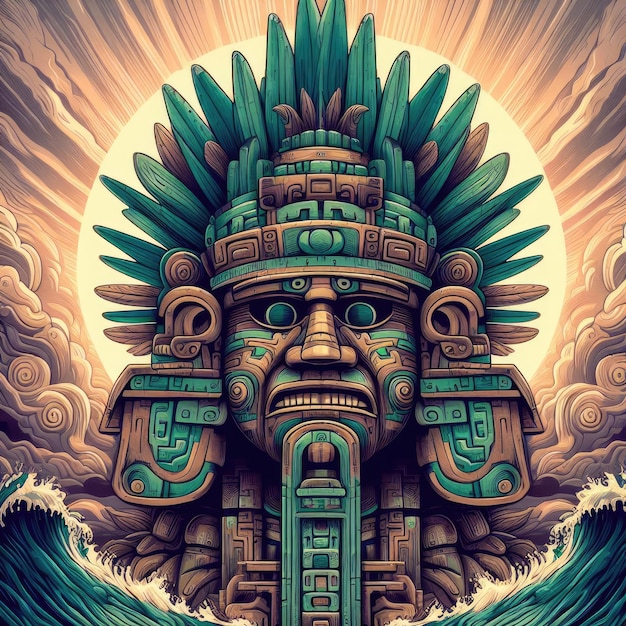 Photo mythology mayas sculpture background