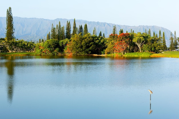 Na Pali mountains and lake