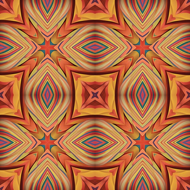 Naadloos abstract patroon symmetrisch ingewikkeld en kleurrijk