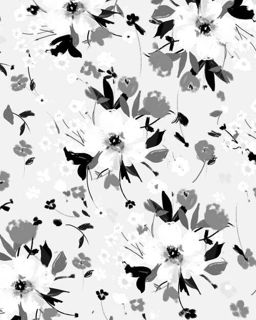 Naadloos bloemen doodle achtergrond ontwerp patroon illustratie