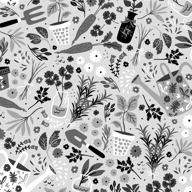 Naadloos bloemen doodle achtergrond ontwerp patroon illustratie