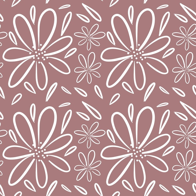 Naadloos bloemenpatroon element vectorvorm doodle plant abstracte textuur achtergrond