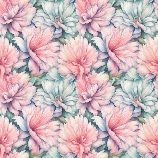 Naadloos bloemenpatroon in zachte pastelkleuren