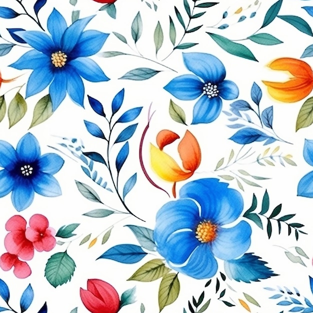 naadloos bloemenpatroon met kleurrijke bloemen op een witte achtergrond