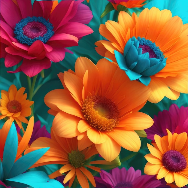 Naadloos bloemenpatroon met kleurrijke bloemen Vectorillustratie voor uw ontwerp