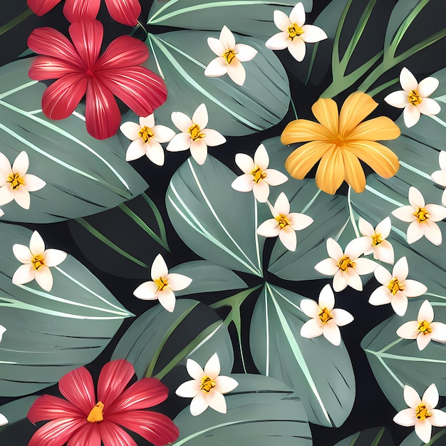 Naadloos bloemenpatroonontwerp Oppervlaktebloemen voor textielherhaling Wallpaper Apparel AI gegenereerd