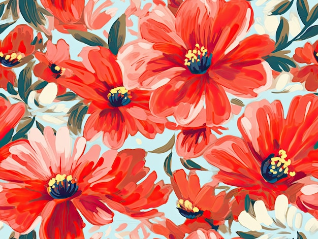 Naadloos botanisch patroon bloemen illustratie wallpaper achtergrondontwerp Generatieve AIxA