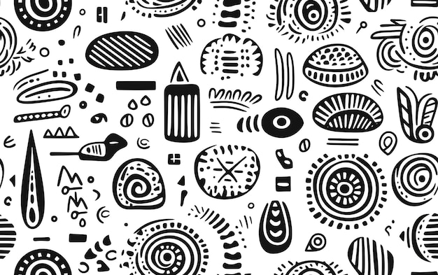Naadloos etnisch Afrikaans patroon zwart-wit kleurpagina