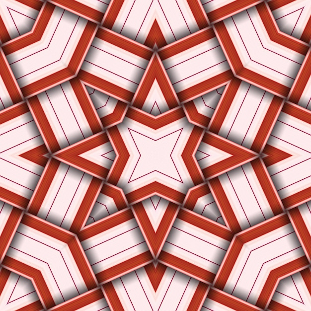 Naadloos geweven sterrenpatroon van strepen en lijnen Vierkantig abstract patroon