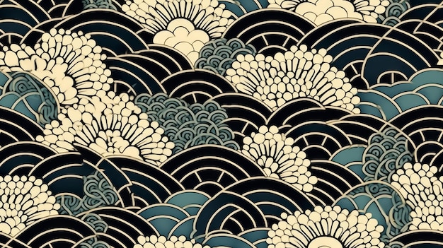 Naadloos ingewikkeld Japans traditioneel patroon