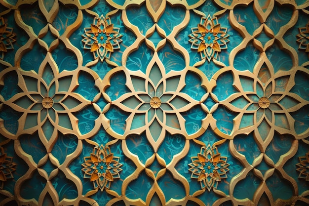 Foto naadloos islamitisch patroon traditioneel arabisch op keramische tegels op de muur