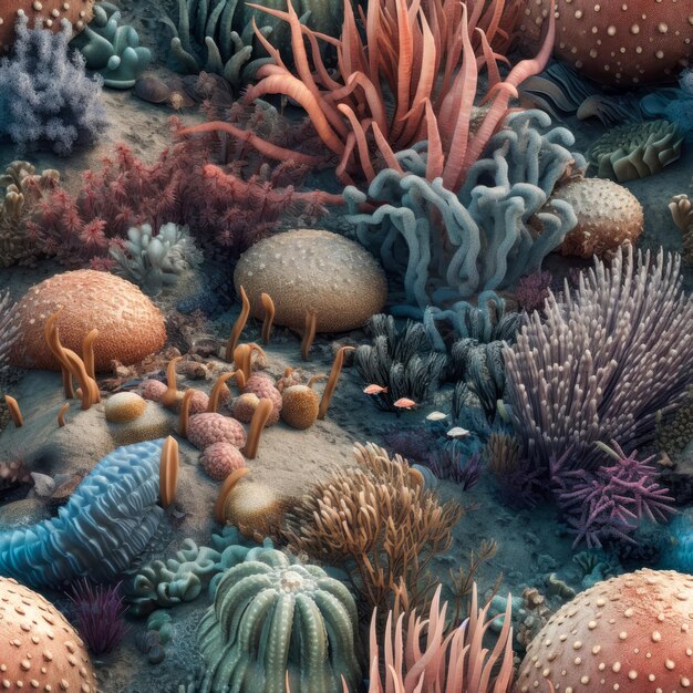 Naadloos koraalrif zeeleven illustratie patroon