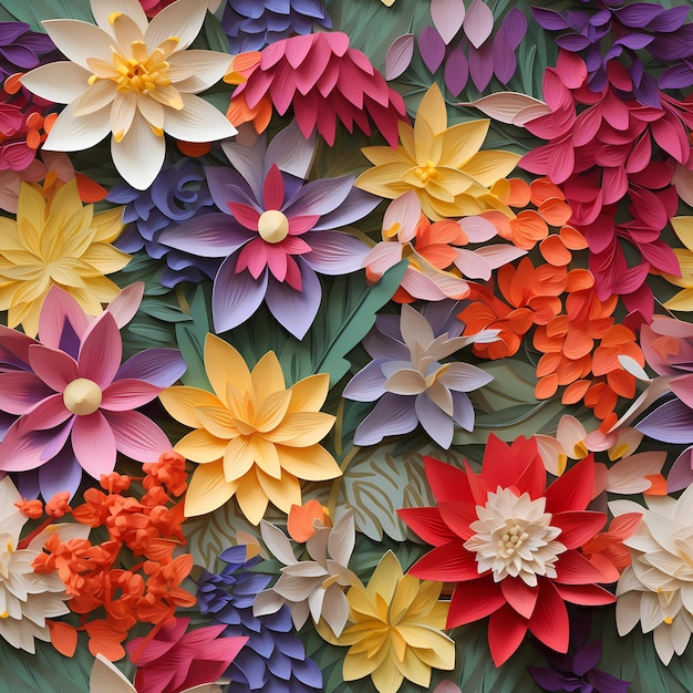 Naadloos patroon achtergrond van een verscheidenheid aan veelkleurige bloemen