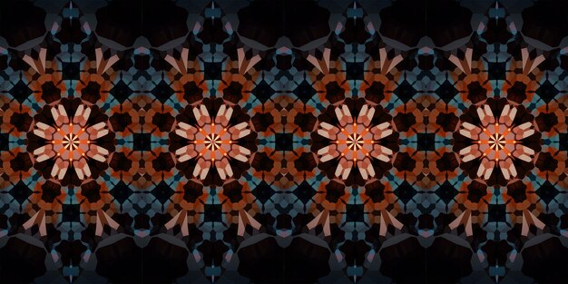 Foto naadloos patroon banner kaleidoscoop textuur