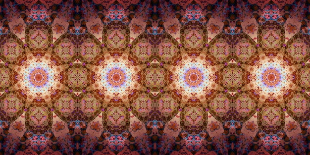 Foto naadloos patroon banner kaleidoscoop textuur