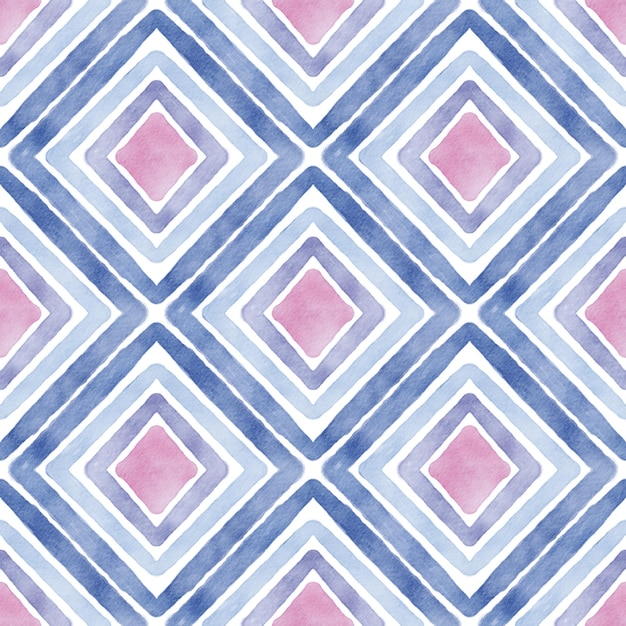 Foto naadloos patroon met blauw en roze aquarel geometrisch ornament