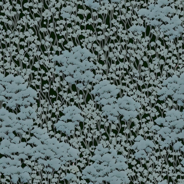 Foto naadloos patroon met blauwe bloemen op een groene achtergrond