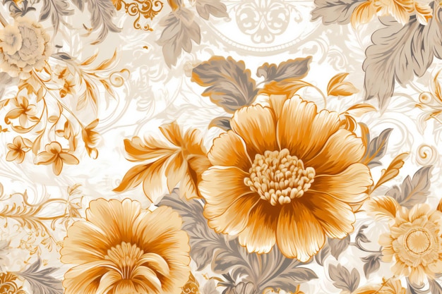 Naadloos patroon met bloemen in de stijl van barok