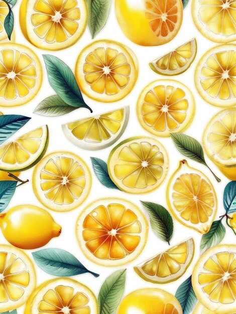 Foto naadloos patroon met citroenachtergrond