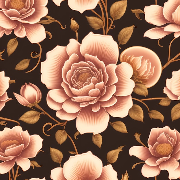 Naadloos patroon met een florale achtergrond.