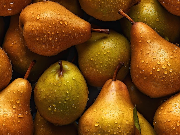 Naadloos patroon met Fresh Pear wallpaper achtergrondontwerp Generatieve AIxA